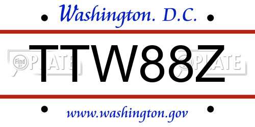 TTW88Z District Of Columbia License Plate