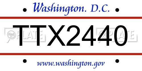 TTX2440 District Of Columbia License Plate