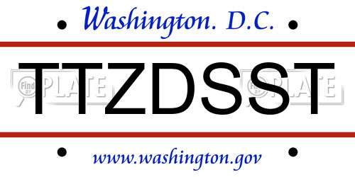 TTZDSST District Of Columbia License Plate