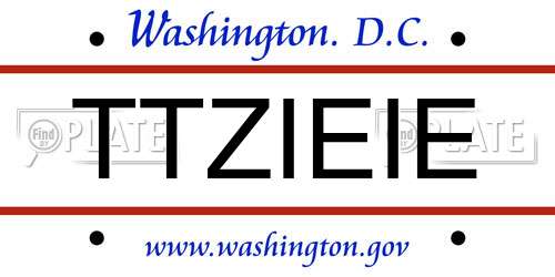 TTZIEIE District Of Columbia License Plate