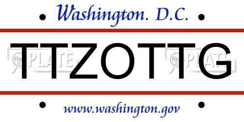 TTZOTTG District Of Columbia License Plate