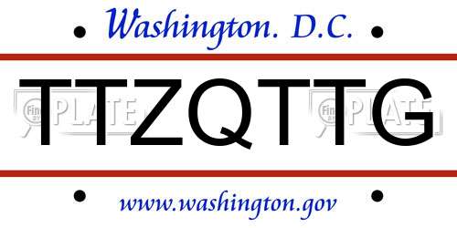 TTZQTTG District Of Columbia License Plate