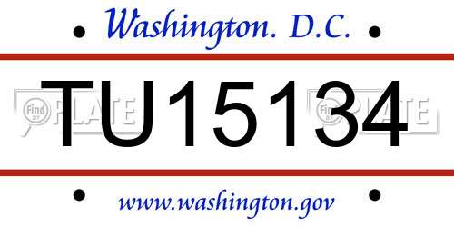 TU15134 District Of Columbia License Plate