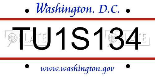 TU1S134 District Of Columbia License Plate