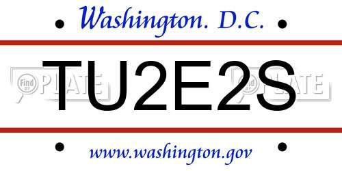 TU2E2S District Of Columbia License Plate