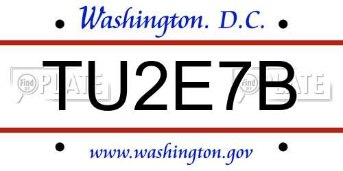 TU2E7B District Of Columbia License Plate