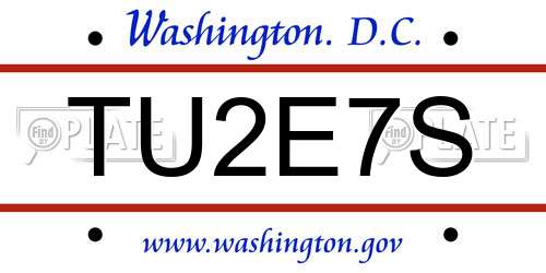 TU2E7S District Of Columbia License Plate