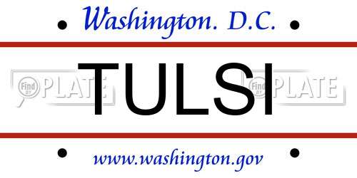 TULSI District Of Columbia License Plate