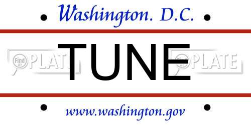 TUNE District Of Columbia License Plate