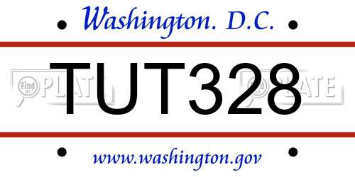 TUT328 District Of Columbia License Plate