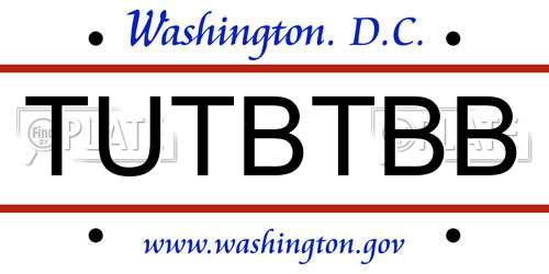 TUTBTBB District Of Columbia License Plate