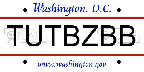TUTBZBB District Of Columbia License Plate