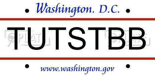 TUTSTBB District Of Columbia License Plate