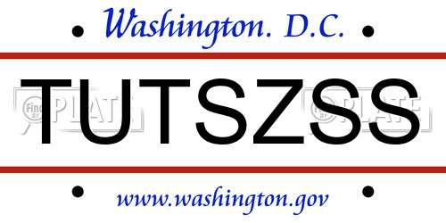 TUTSZSS District Of Columbia License Plate
