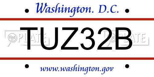 TUZ32B District Of Columbia License Plate