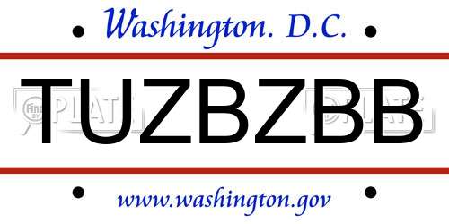 TUZBZBB District Of Columbia License Plate