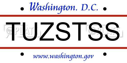 TUZSTSS District Of Columbia License Plate