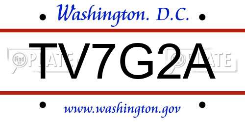 TV7G2A District Of Columbia License Plate