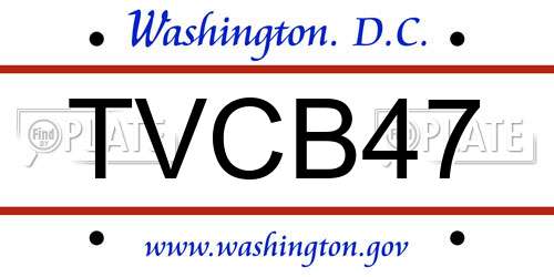 TVCB47 District Of Columbia License Plate