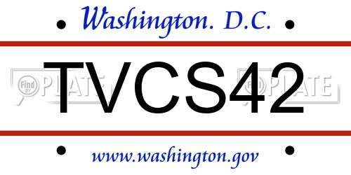 TVCS42 District Of Columbia License Plate