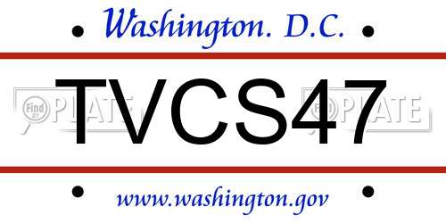 TVCS47 District Of Columbia License Plate