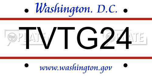 TVTG24 District Of Columbia License Plate