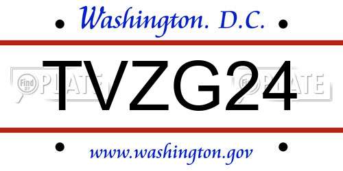 TVZG24 District Of Columbia License Plate