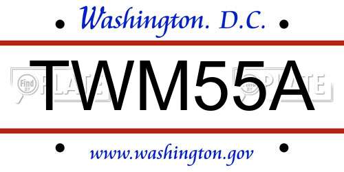 TWM55A District Of Columbia License Plate