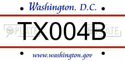 TX004B District Of Columbia License Plate