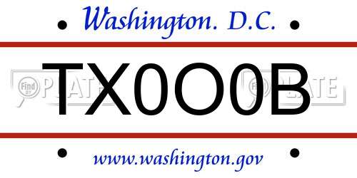 TX0O0B District Of Columbia License Plate