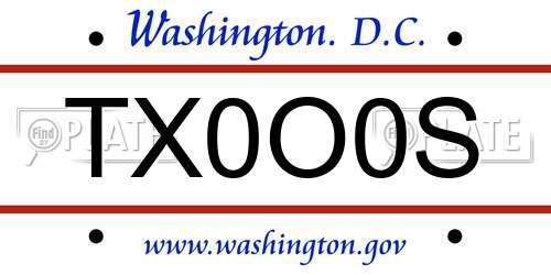 TX0O0S District Of Columbia License Plate
