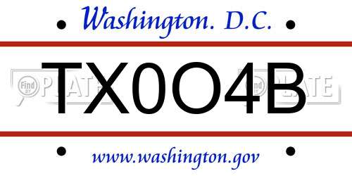 TX0O4B District Of Columbia License Plate