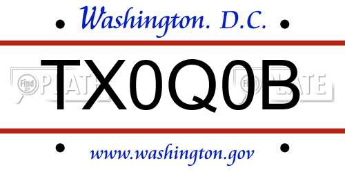 TX0Q0B District Of Columbia License Plate