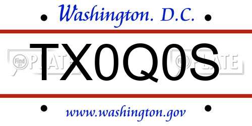 TX0Q0S District Of Columbia License Plate