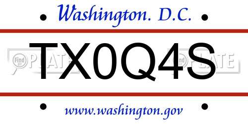 TX0Q4S District Of Columbia License Plate