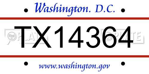 TX14364 District Of Columbia License Plate