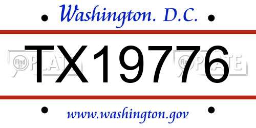 TX19776 District Of Columbia License Plate