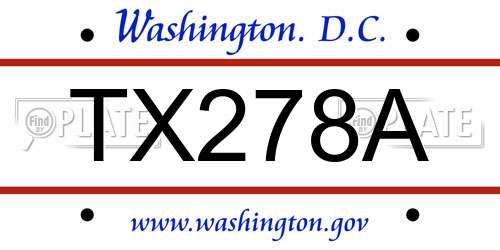 TX278A District Of Columbia License Plate