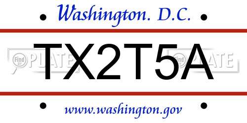 TX2T5A District Of Columbia License Plate