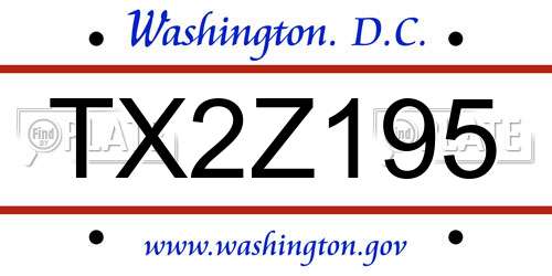 TX2Z195 District Of Columbia License Plate