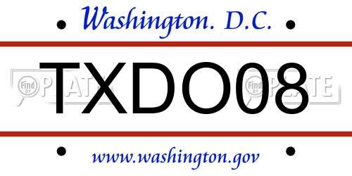 TXDO08 District Of Columbia License Plate