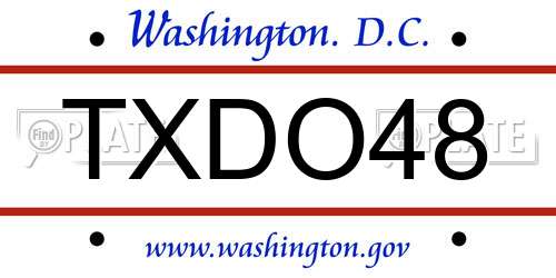 TXDO48 District Of Columbia License Plate