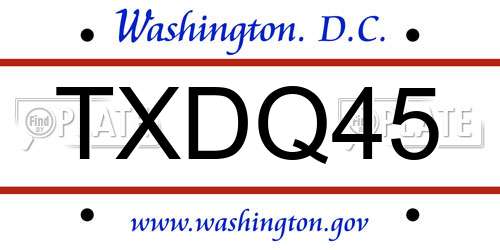 TXDQ45 District Of Columbia License Plate