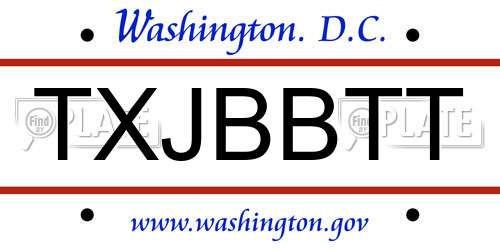 TXJBBTT District Of Columbia License Plate