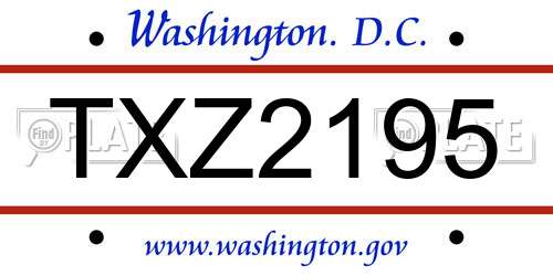 TXZ2195 District Of Columbia License Plate