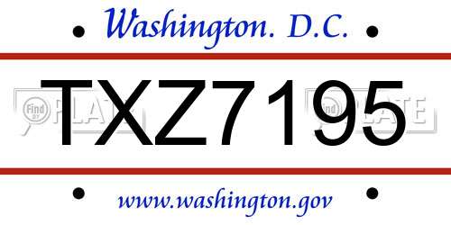 TXZ7195 District Of Columbia License Plate