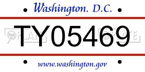 TY05469 District Of Columbia License Plate