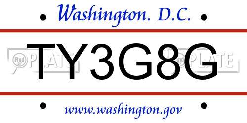 TY3G8G District Of Columbia License Plate