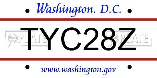 TYC28Z District Of Columbia License Plate