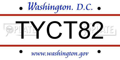 TYCT82 District Of Columbia License Plate